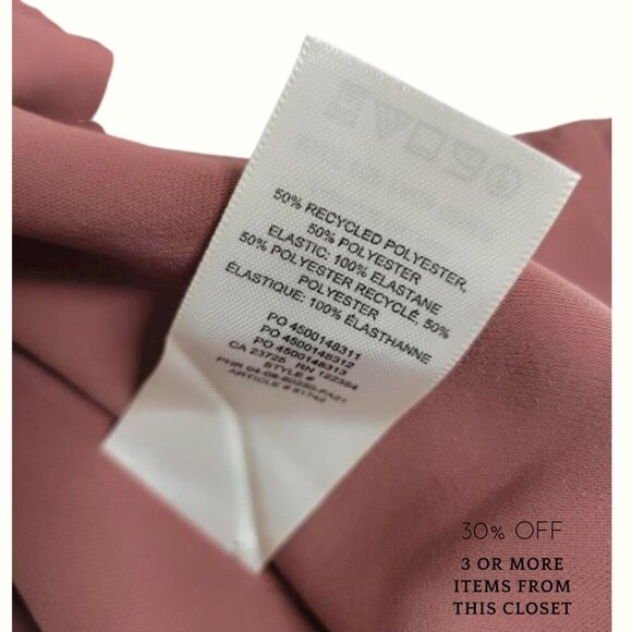 NWT Wilfred Novella Puff-Sleeve Mini Dress With Slit in Ashy Rose Pink - Picture 7 of 7